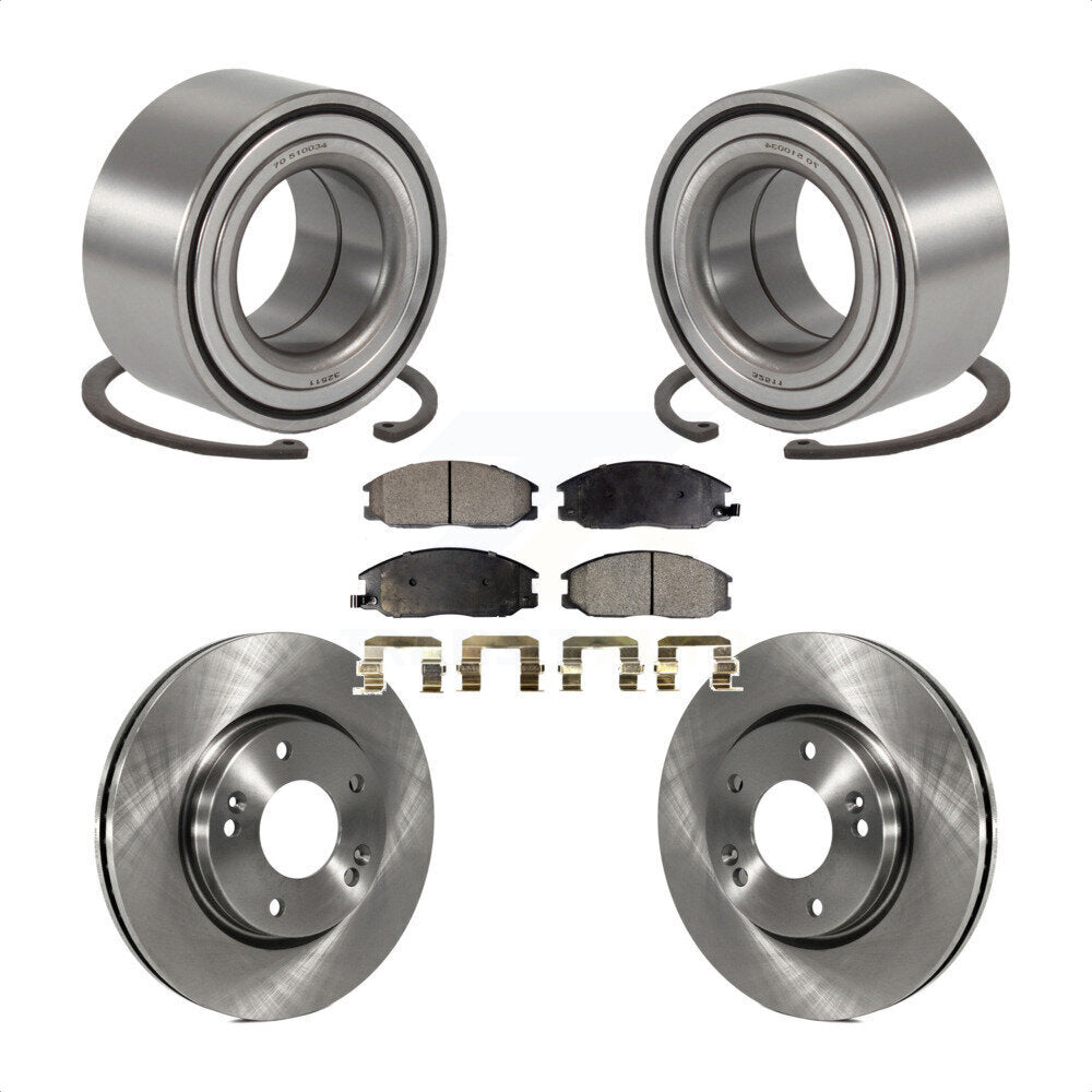 Wheel Bearing Disc Brake Rotors And Ceramic Pads Front Kit For Hyundai Santa Fe