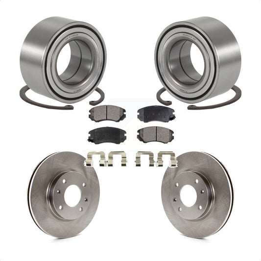 Wheel Bearing Brake Rotor & Pad Front Kit For Hyundai Sonata Kia Optima Magentis