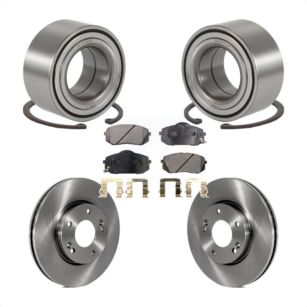 Wheel Bearing Disc Brake Rotor And Ceramic Pad Front Kit For 2007-2009 Kia Rondo