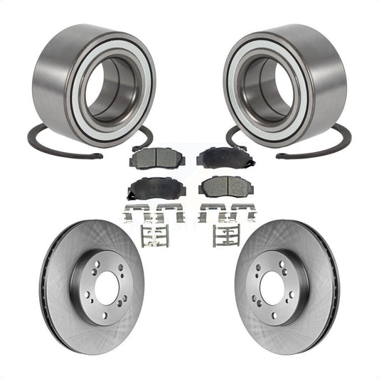 Wheel Bearing Disc Brake Rotor & Pads Front Kit For 1997-2001 Honda CR-V Prelude