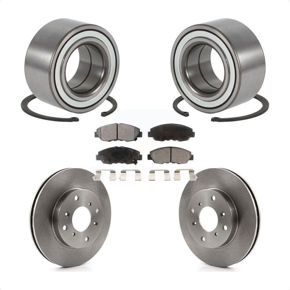 Wheel Bearing Brake Rotor & Pad Front Kit For 98-02 Honda Accord Coupe with 2.3L