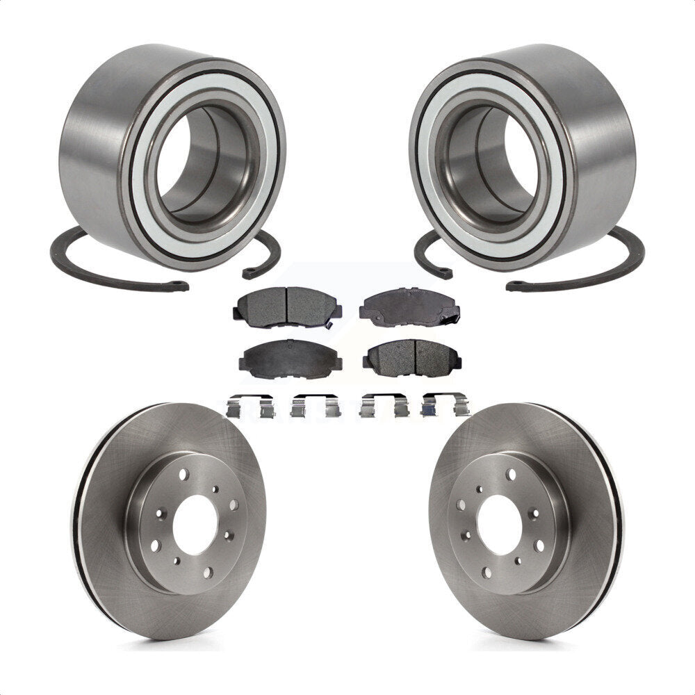 Wheel Bearing Brake Rotor & Pad Front Kit For 98-02 Honda Accord Sedan with 2.3L
