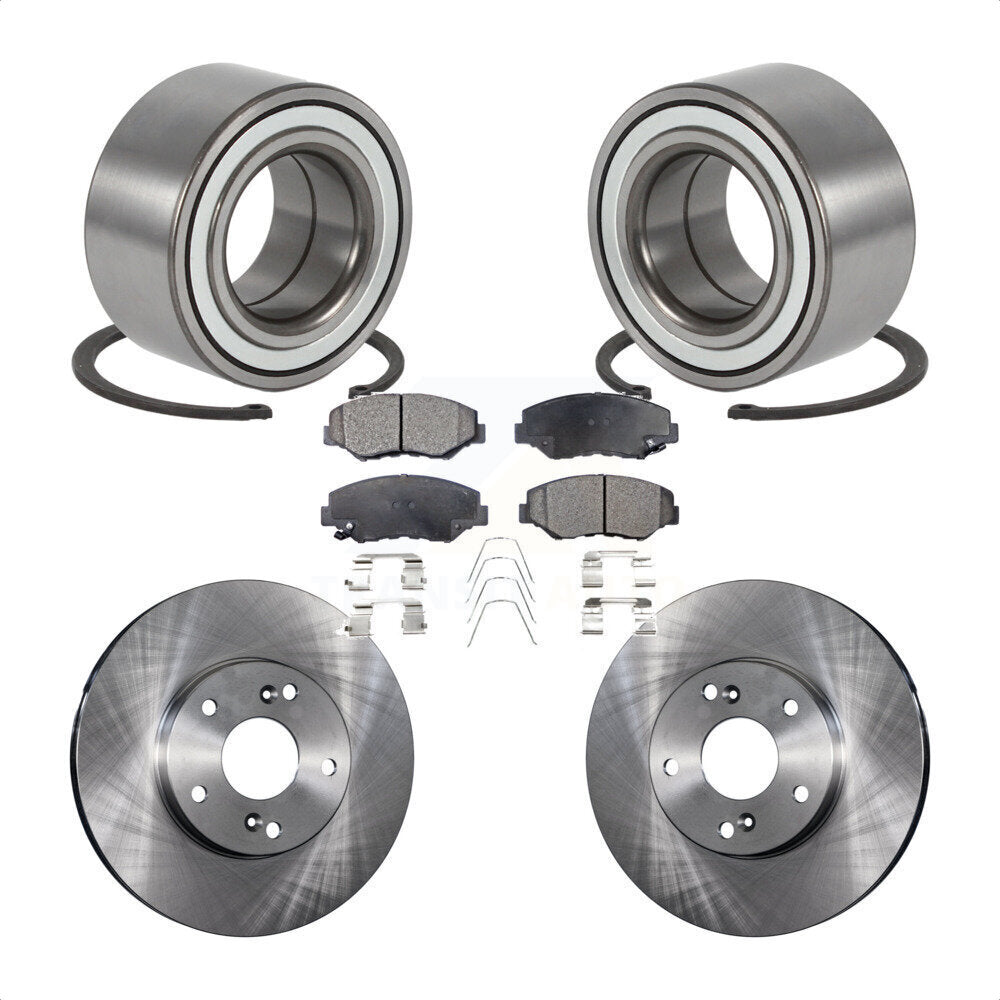 Wheel Bearing Disc Brake Rotors And Ceramic Pads Front Kit For Honda Element