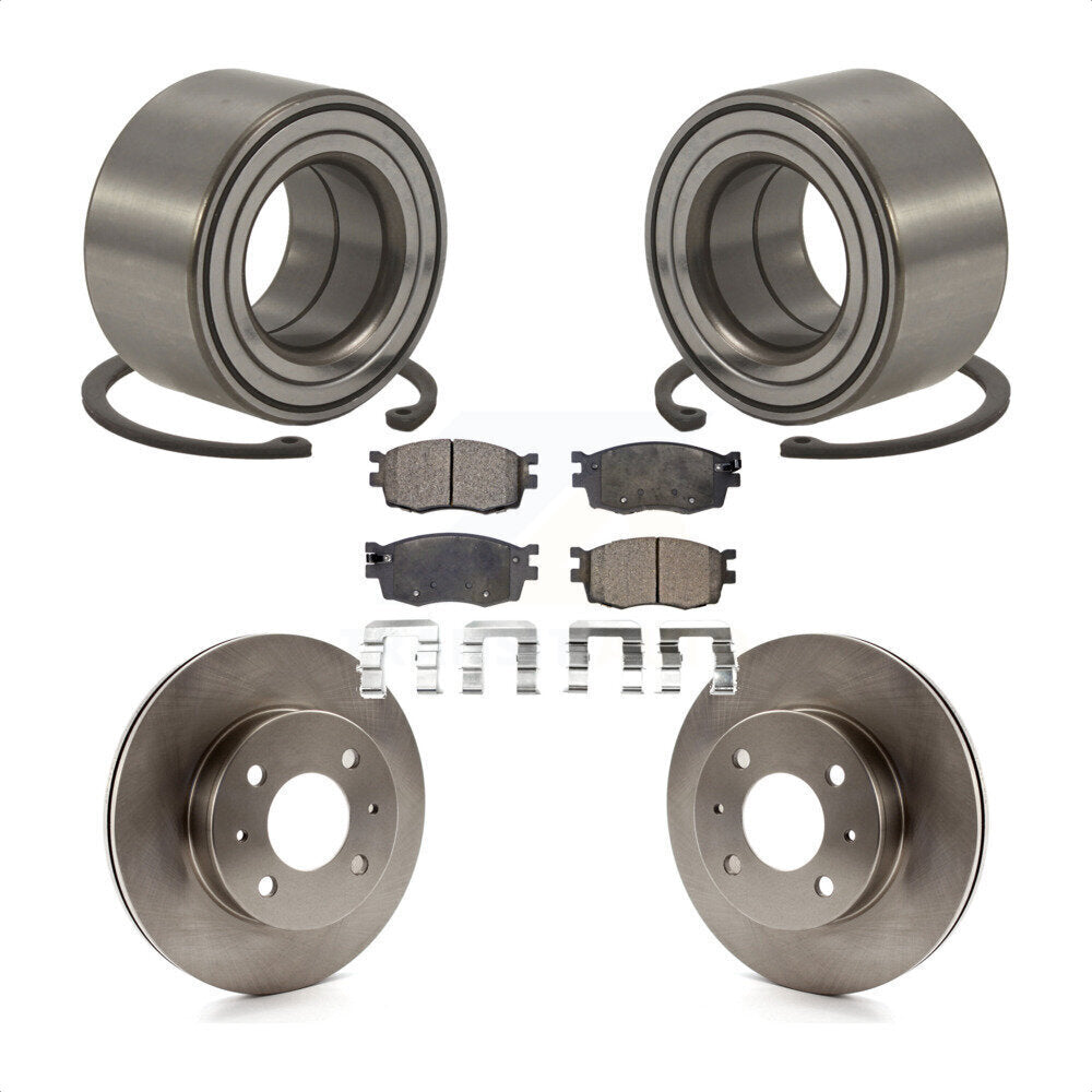 Wheel Bearing Disc Brake Rotor & Pad Front Kit For 2006 Hyundai Accent Hatchback
