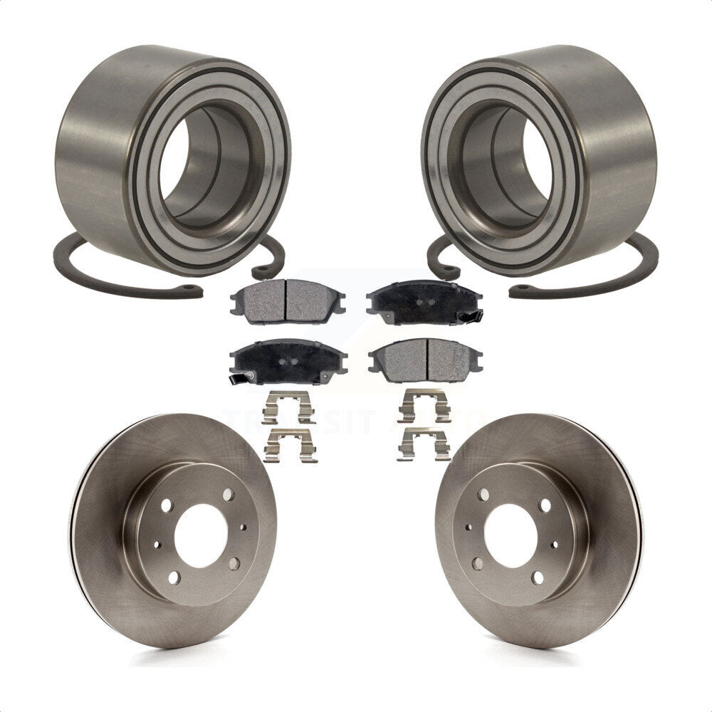 Wheel Bearing Disc Brake Rotors And Pads Front Kit For 2000-2005 Hyundai Accent