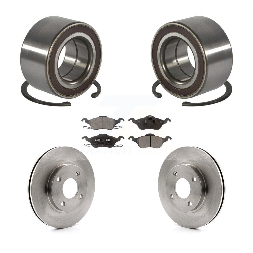 Wheel Bearing Disc Brake Rotors And Ceramic Pads Front Kit For Ford Focus