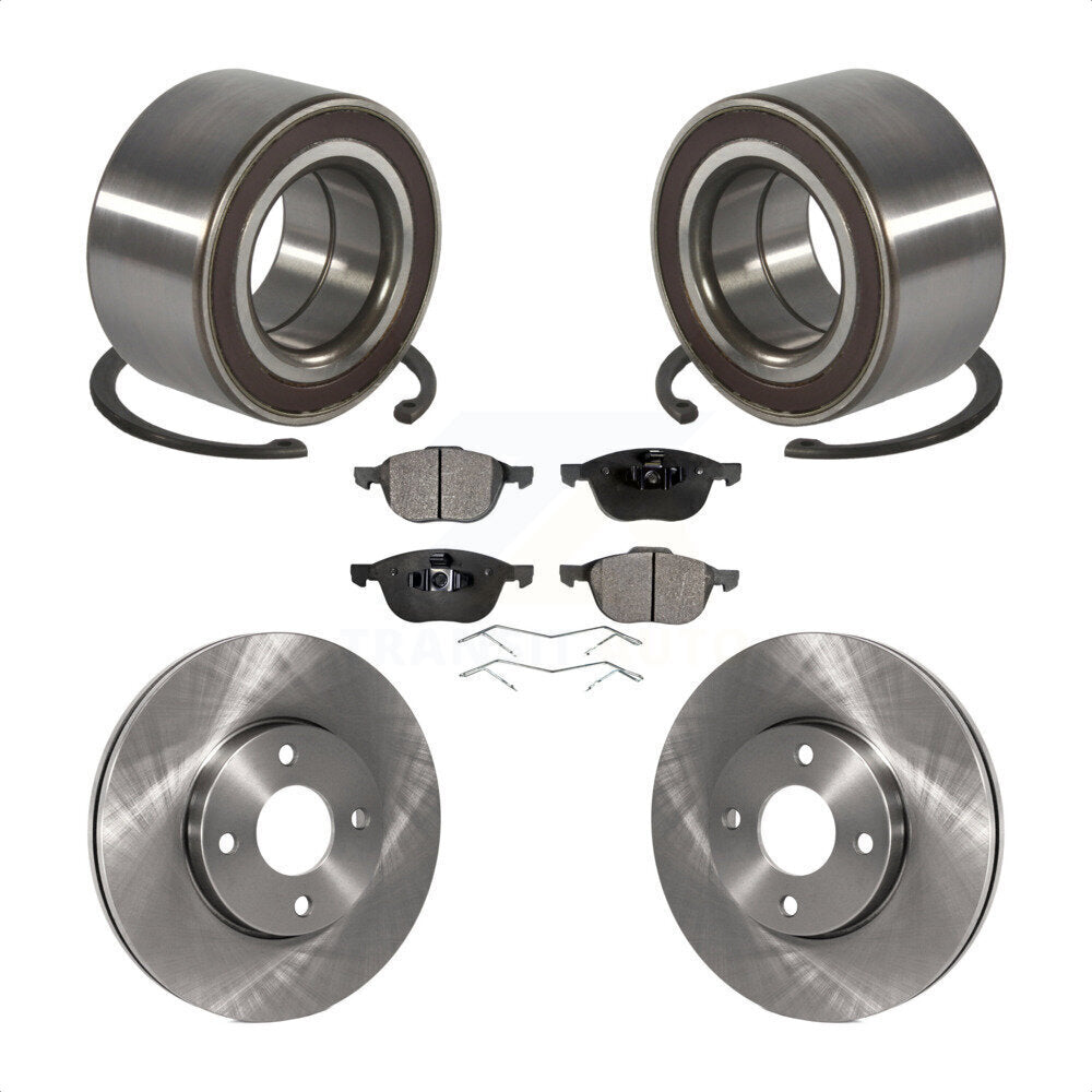 Wheel Bearing Disc Brake Rotors And Pads Front Kit For 2005-2007 Ford Focus