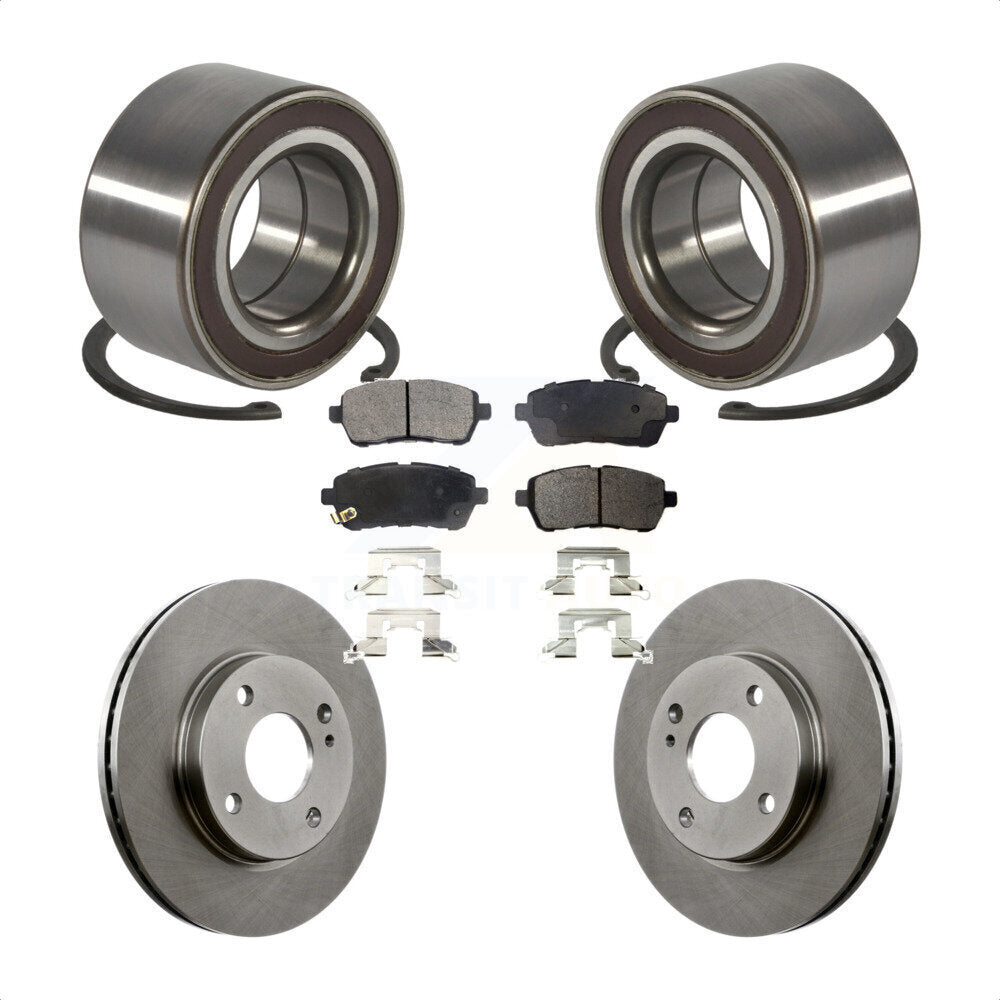Wheel Bearing Disc Brake Rotors And Ceramic Pads Front Kit For Ford Fiesta