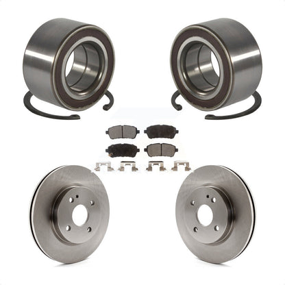 Wheel Bearing Disc Brake Rotors And Ceramic Pads Front Kit For 2011-2014 Mazda 2