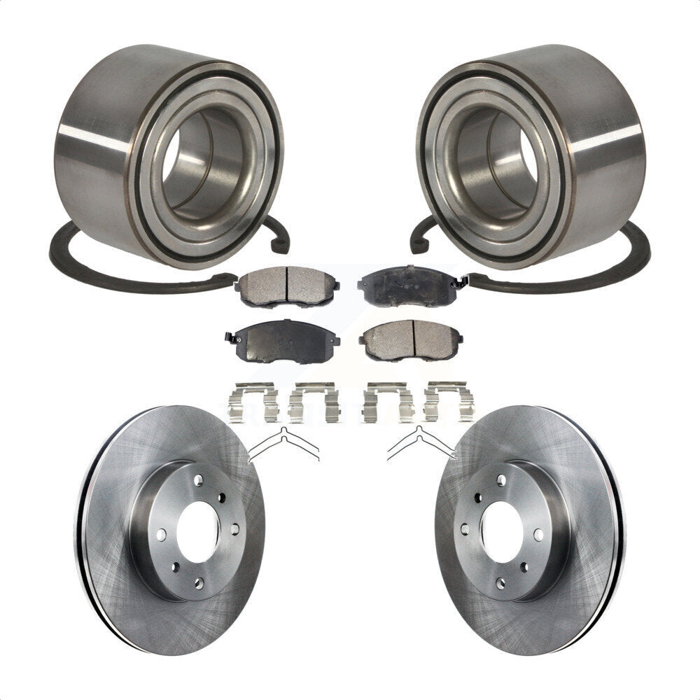 Wheel Bearing Disc Brake Rotors And Ceramic Pads Front Kit For Nissan Sentra