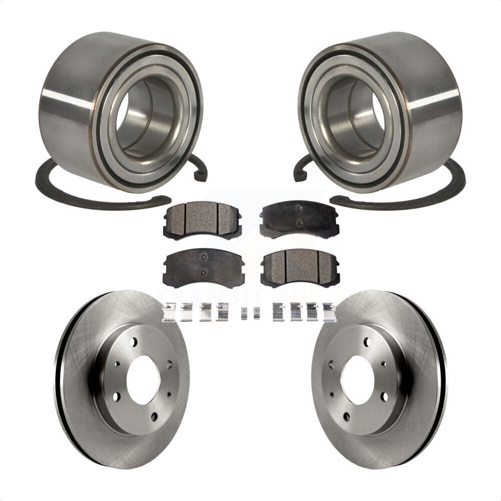 Wheel Bearing Disc Brake Rotors And Ceramic Pads Front Kit For Mitsubishi Lancer