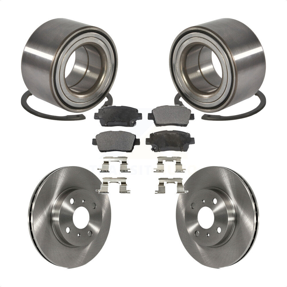 Wheel Bearing Disc Brake Rotors And Pads Front Kit For 2001-2003 Toyota Prius