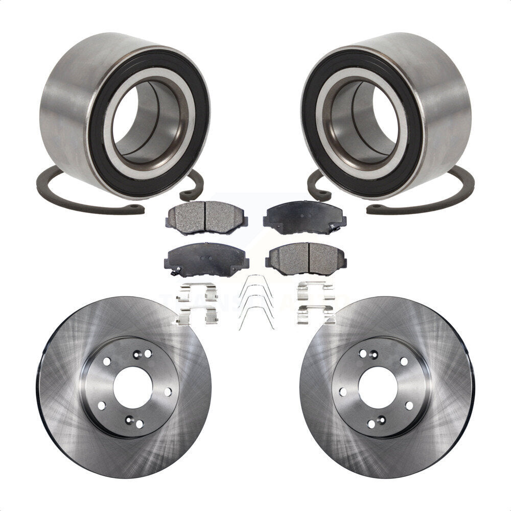 Wheel Bearing Brake Rotor & Pad Front Kit For Honda Accord Fit Element Acura ILX