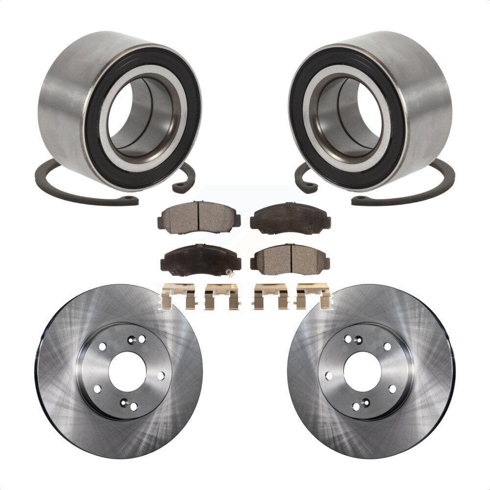 Wheel Bearing Disc Brake Rotors And Pads Front Kit For Honda Accord Acura CSX