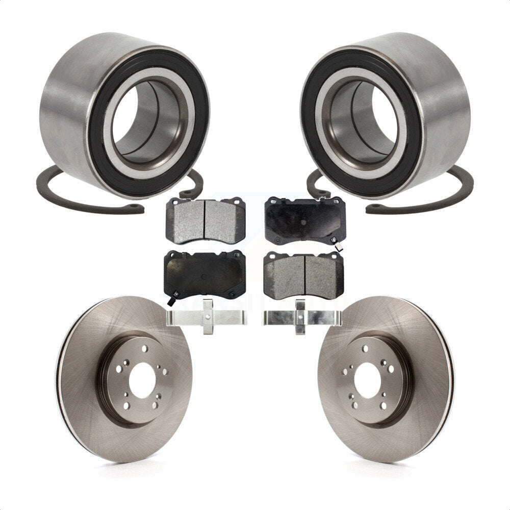 Wheel Bearing Disc Brake Rotors And Ceramic Pads Front Kit For Acura TL