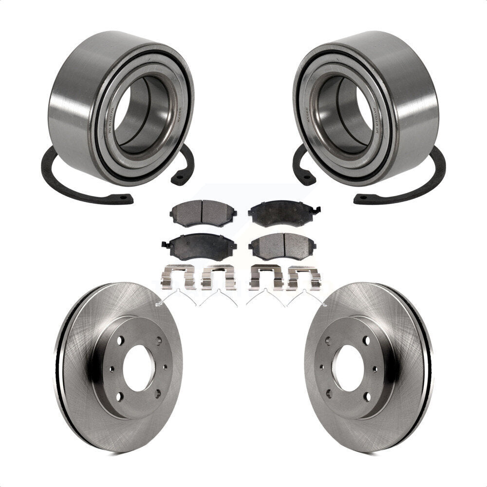 Wheel Bearing Disc Brake Rotors And Pads Front Kit For 1999-2000 Hyundai Sonata