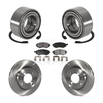 Wheel Bearing Brake Rotor & Pad Front Kit For Hyundai Sonata Kia Optima Magentis