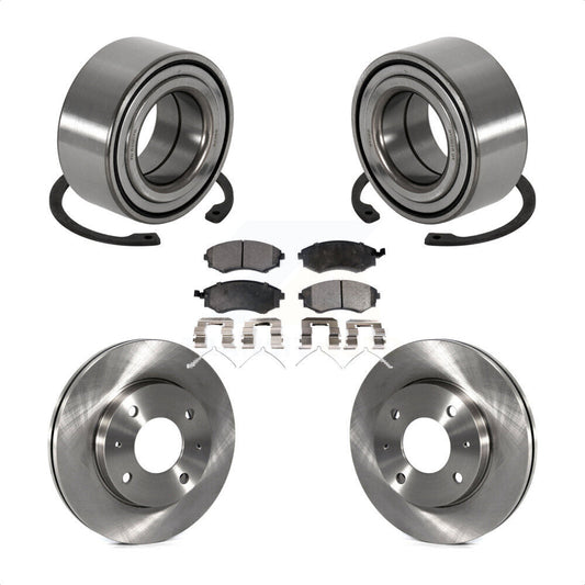 Wheel Bearing Brake Rotor & Pad Front Kit For Hyundai Sonata Kia Optima Magentis