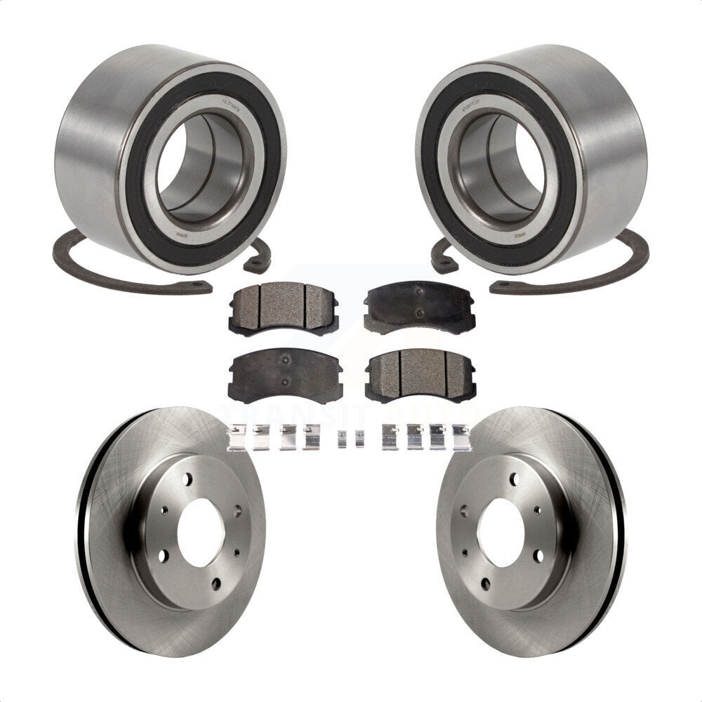 Wheel Bearing Disc Brake Rotors And Ceramic Pads Front Kit For Mitsubishi Lancer