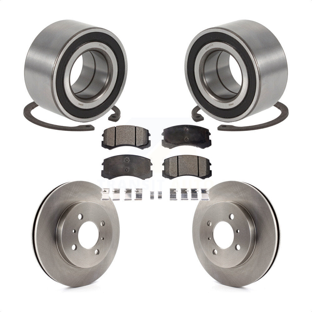 Wheel Bearing Disc Brake Rotors And Pads Front Kit For 2006 Mitsubishi Lancer SE