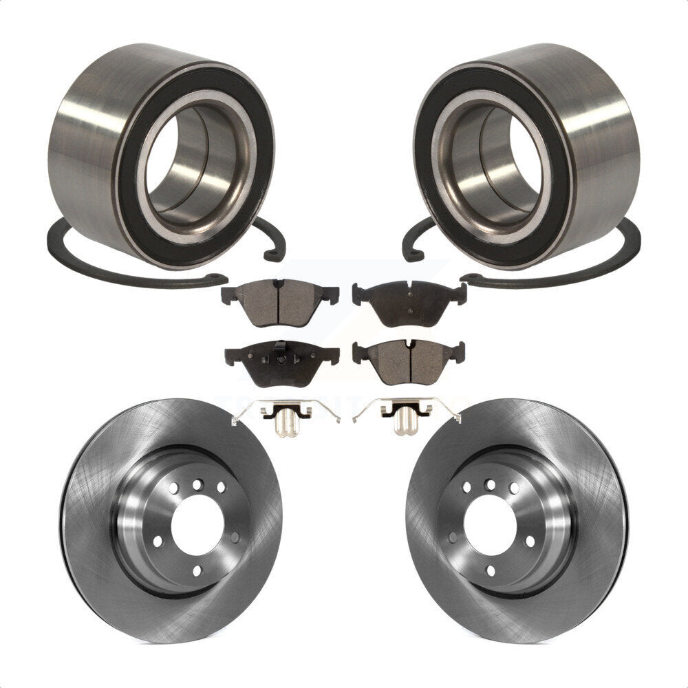 Wheel Bearing Disc Brake Rotors And Ceramic Pads Front Kit For 2006 BMW 330xi