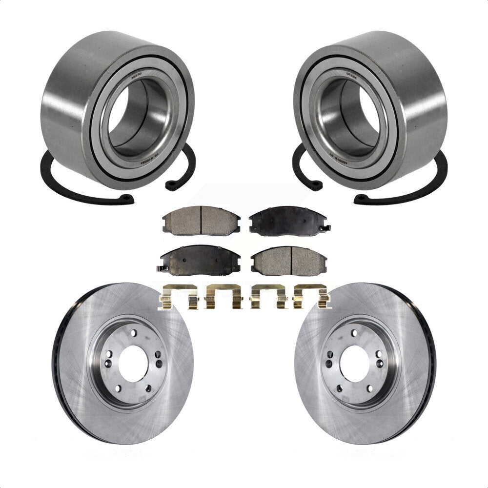 Wheel Bearing Disc Brake Rotors And Pads Front Kit For 2004-2006 Kia Amanti