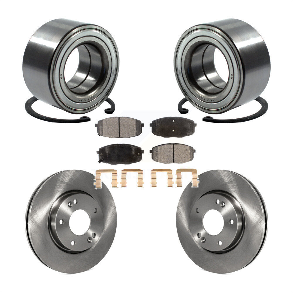 Wheel Bearing Disc Brake Rotors And Ceramic Pads Front Kit For Hyundai Elantra