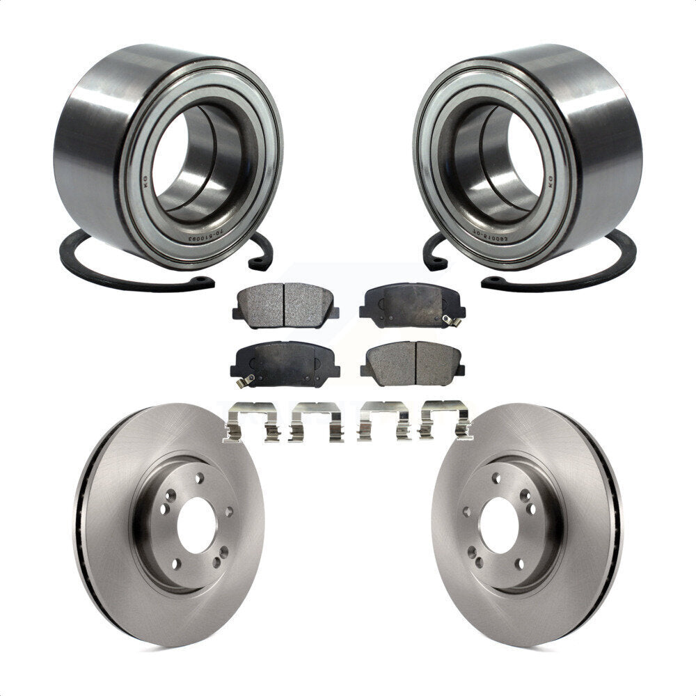 Wheel Bearing Brake Rotor Pads Front Kit For 13-15 Hyundai Veloster Turbocharged