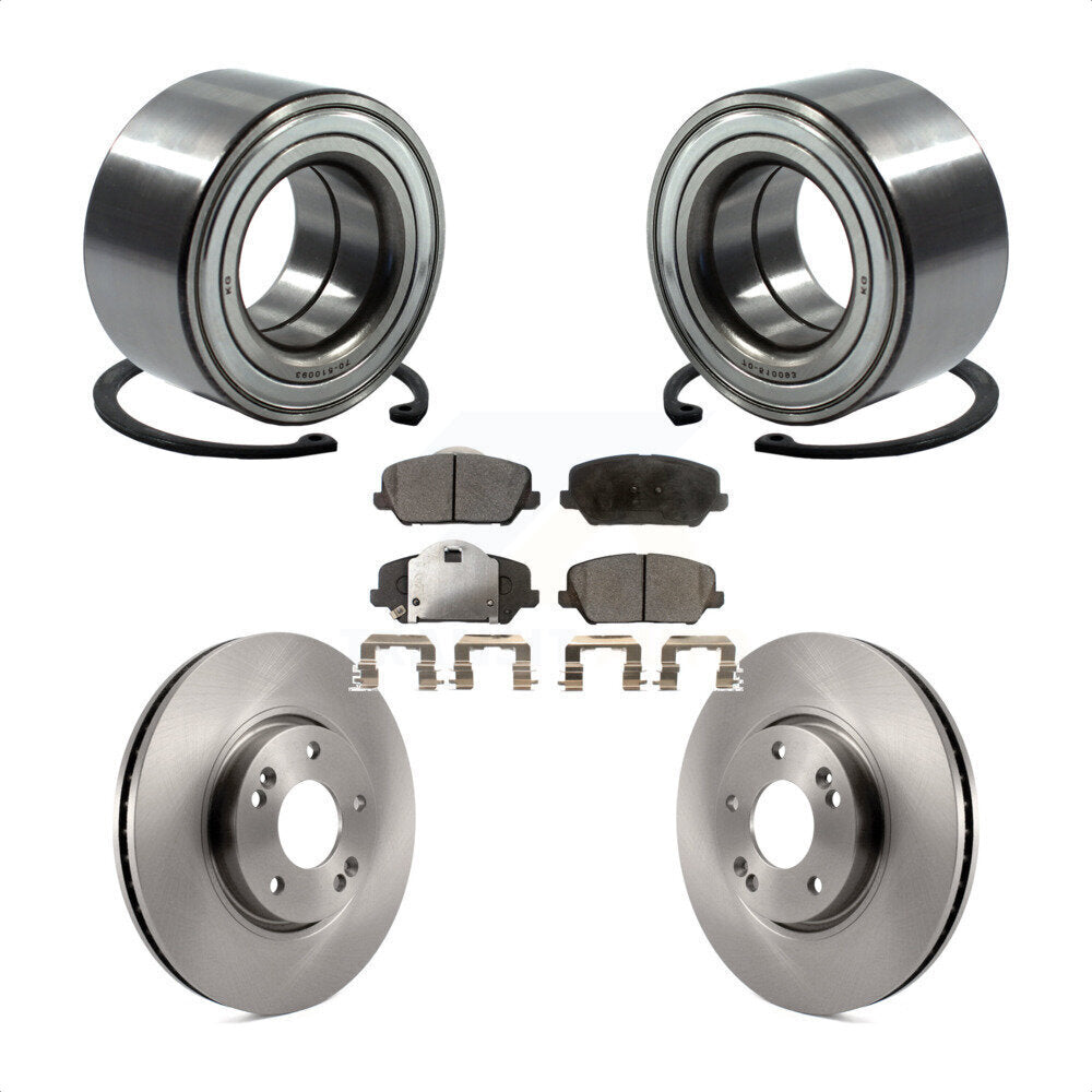 Wheel Bearing Disc Brake Rotors And Pads Front Kit For Kia Forte Forte5 Koup