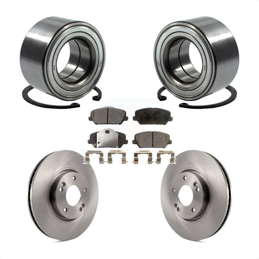 Wheel Bearing Disc Brake Rotors And Pads Front Kit For Kia Forte Forte5 Koup
