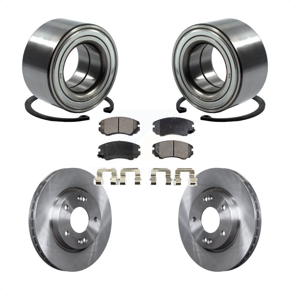 Wheel Bearing Disc Brake Rotors And Ceramic Pads Front Kit For Hyundai Elantra