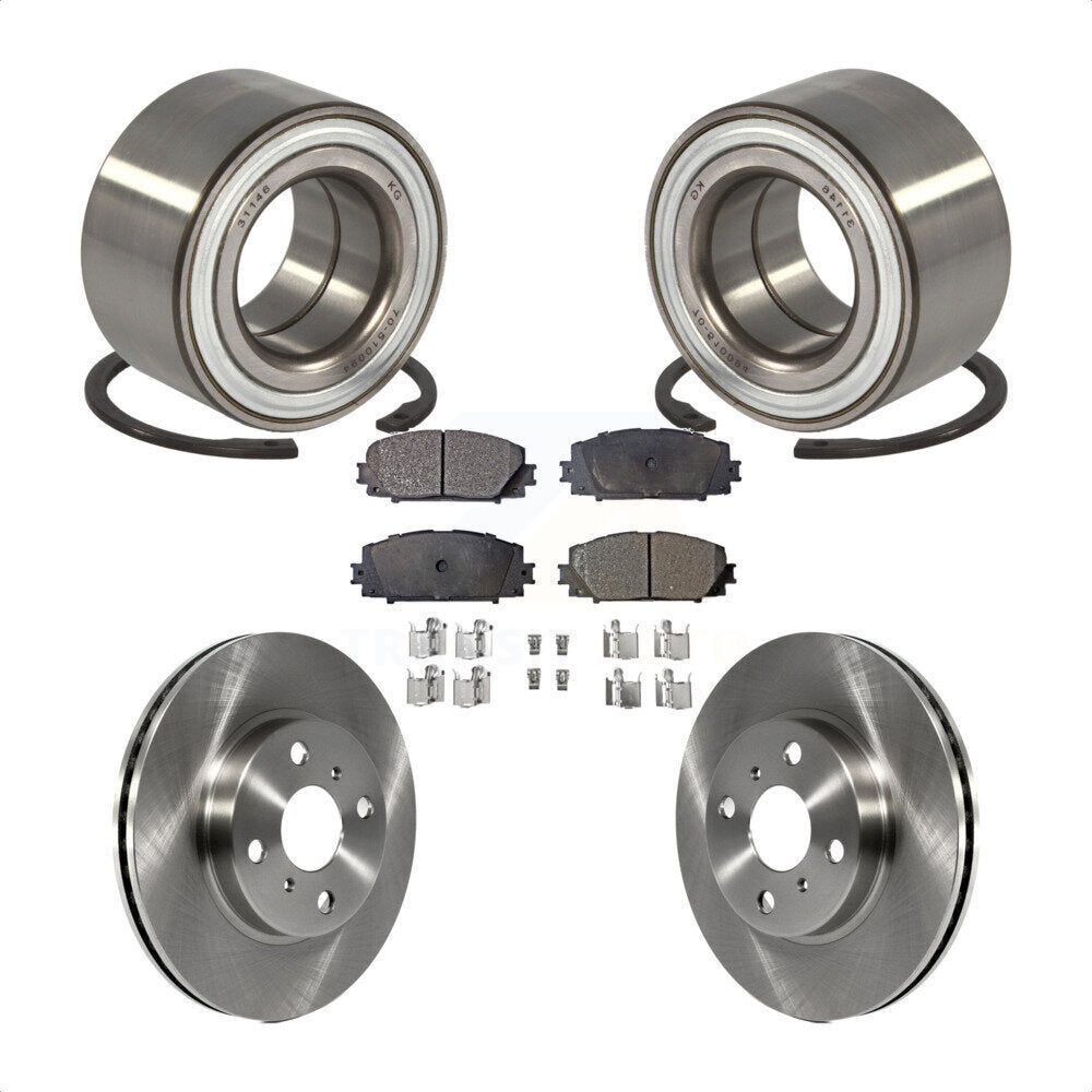 Wheel Bearing Disc Brake Rotor & Pad Front Kit For Toyota Yaris Prius C Scion iQ