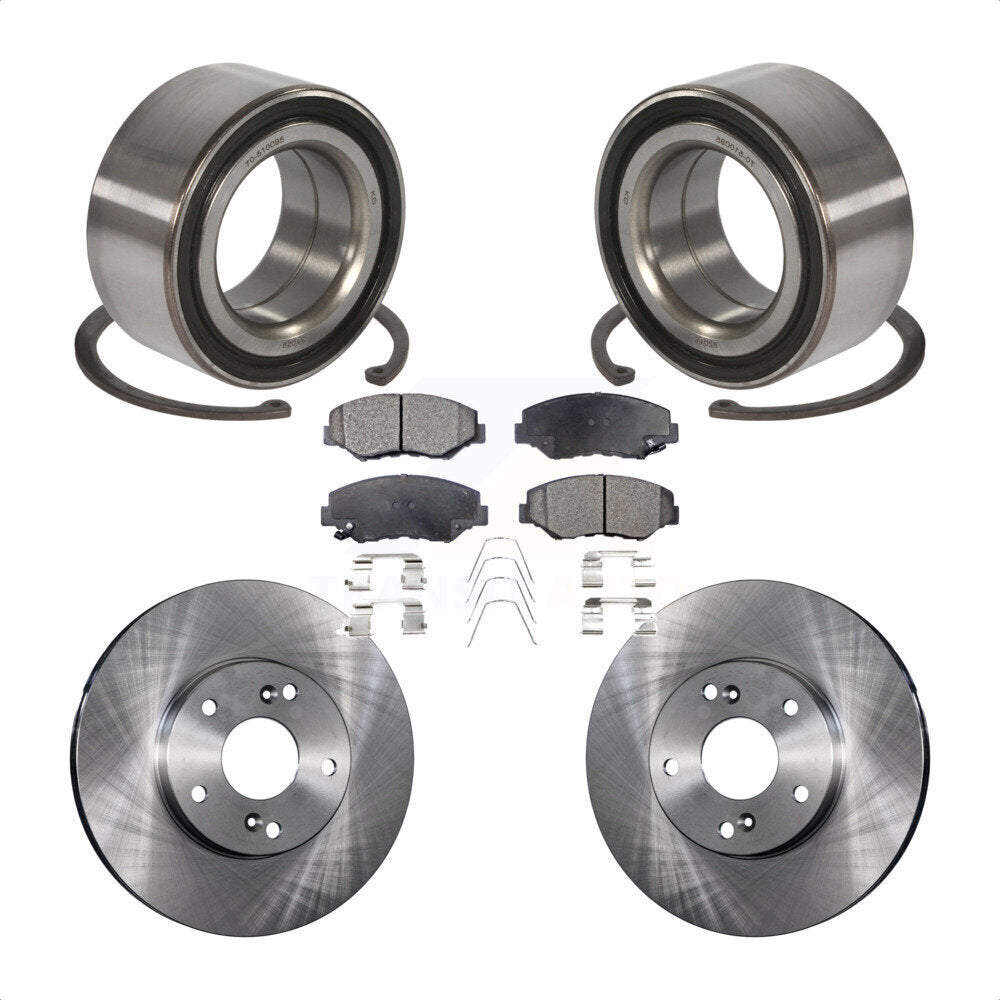 Wheel Bearing Disc Brake Rotors And Ceramic Pads Front Kit For Honda Accord