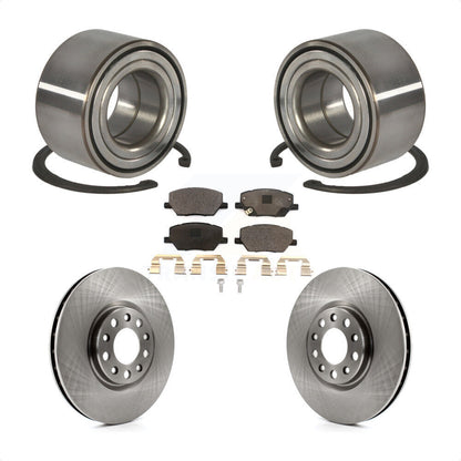 Wheel Bearing Disc Brake Rotor And Ceramic Pad Front Kit For 2016-2018 Fiat 500X