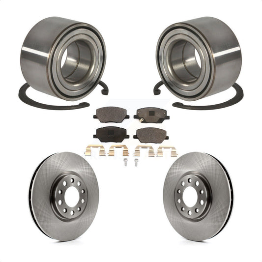 Wheel Bearing Disc Brake Rotor And Ceramic Pad Front Kit For 2016-2018 Fiat 500X