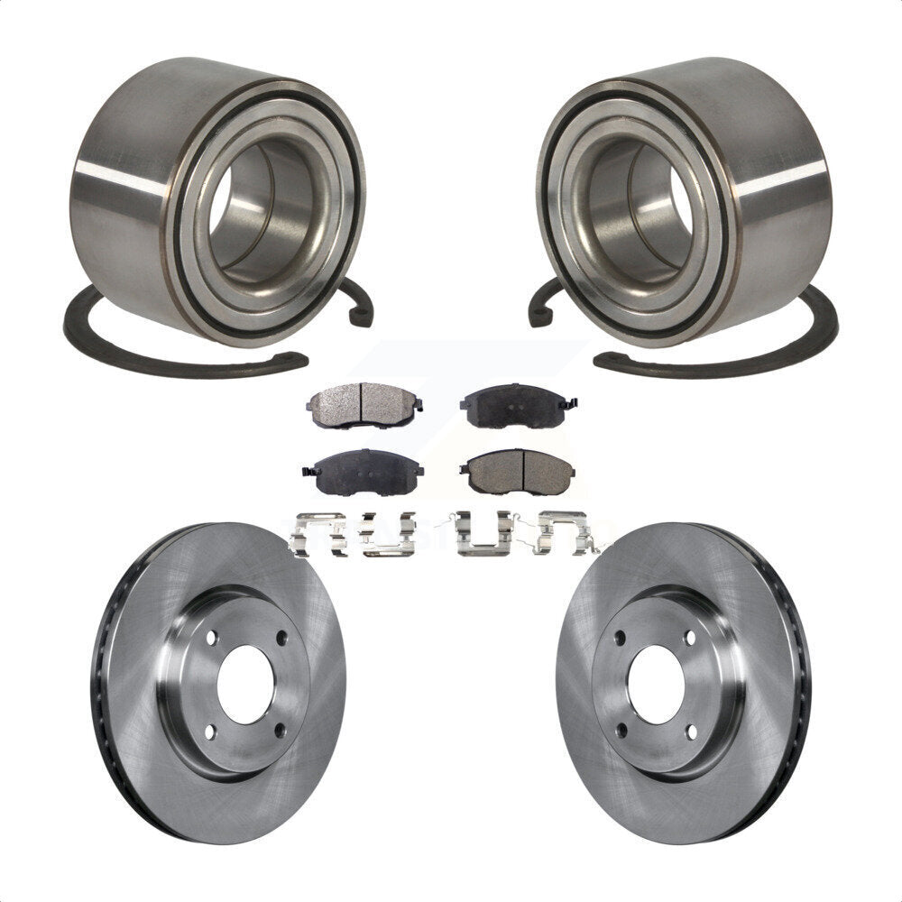 Wheel Bearing Disc Brake Rotor And Pad Front Kit For 2010-2011 Nissan Versa 1.8L