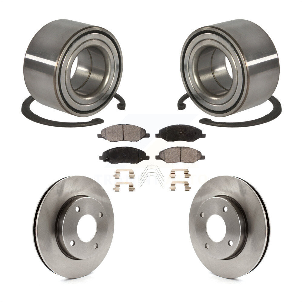 Wheel Bearing Disc Brake Rotor And Pad Front Kit For 2010-2011 Nissan Versa 1.6L