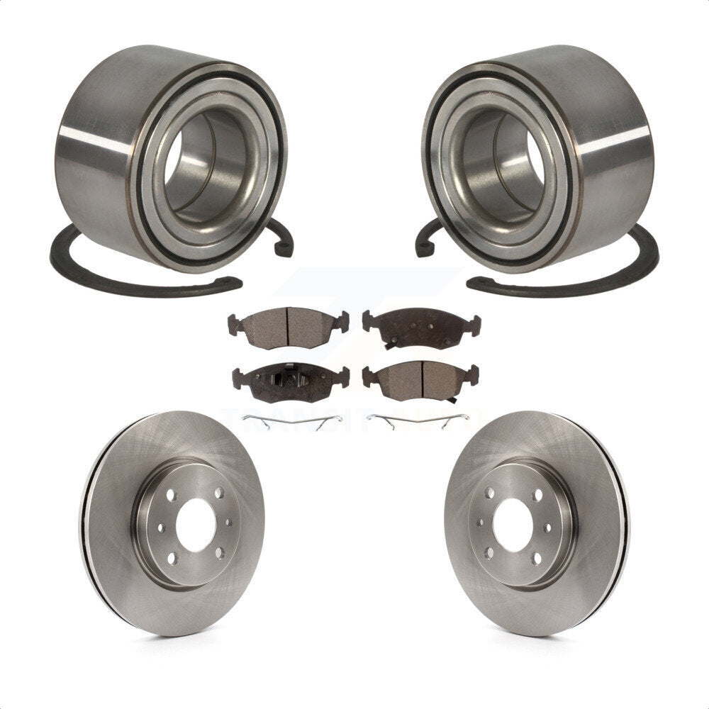 Wheel Bearing Disc Brake Rotors And Ceramic Pads Front Kit For Fiat 500