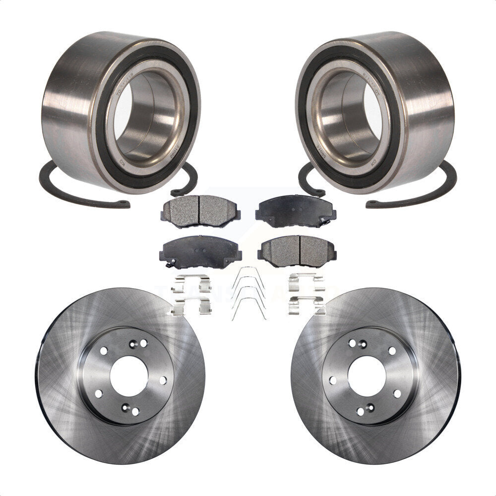 Wheel Bearing Disc Brake Rotors And Ceramic Pads Front Kit For Honda Accord