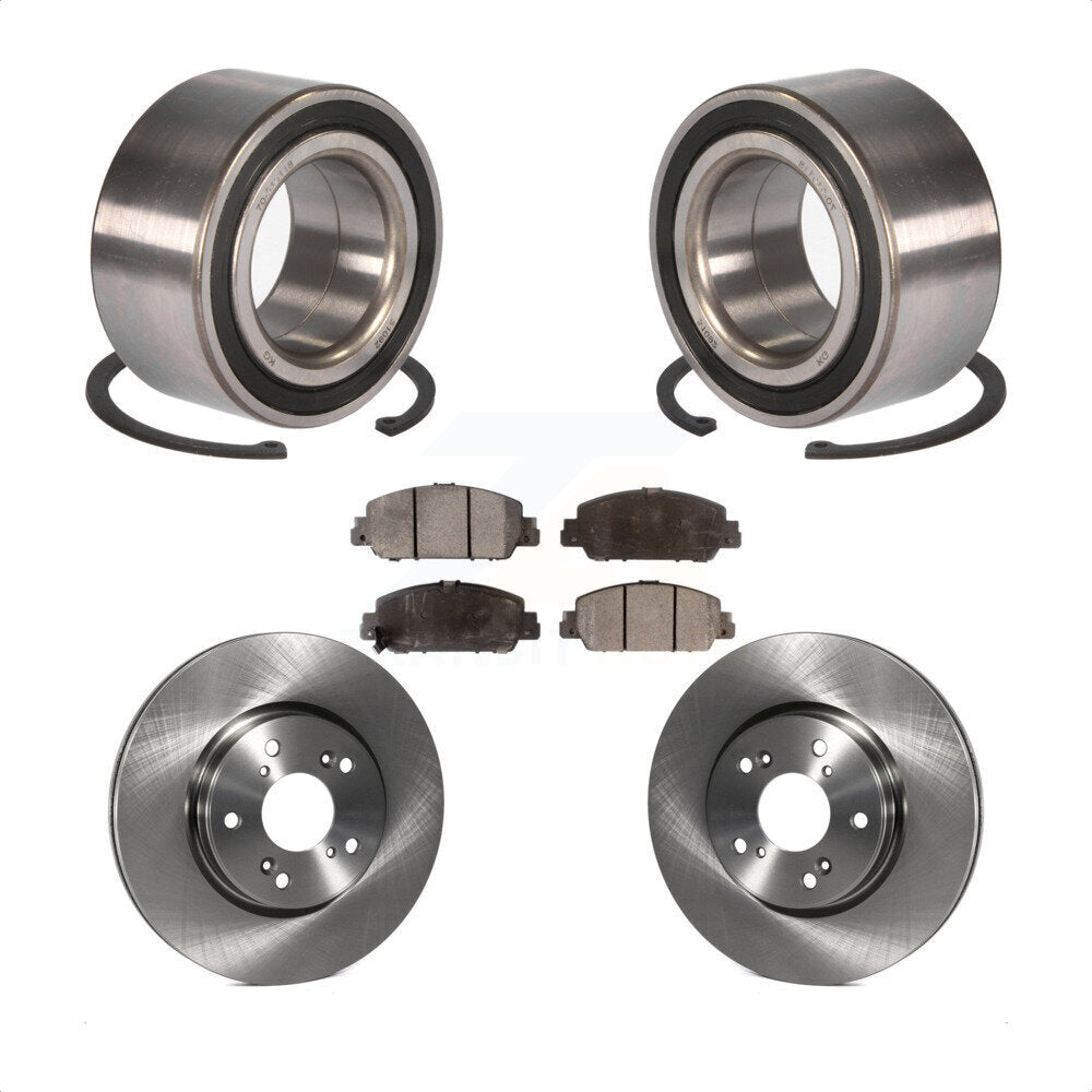 Wheel Bearing Disc Brake Rotors And Ceramic Pads Front Kit For Honda Accord