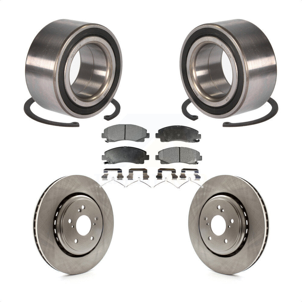 Wheel Bearing Disc Brake Rotor And Ceramic Pad Front Kit For 2015-2020 Acura TLX