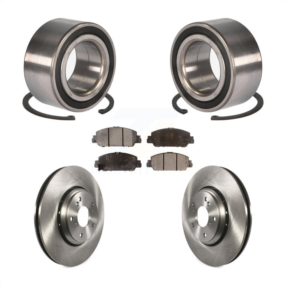 Wheel Bearing Disc Brake Rotors And Ceramic Pads Front Kit For Honda Accord