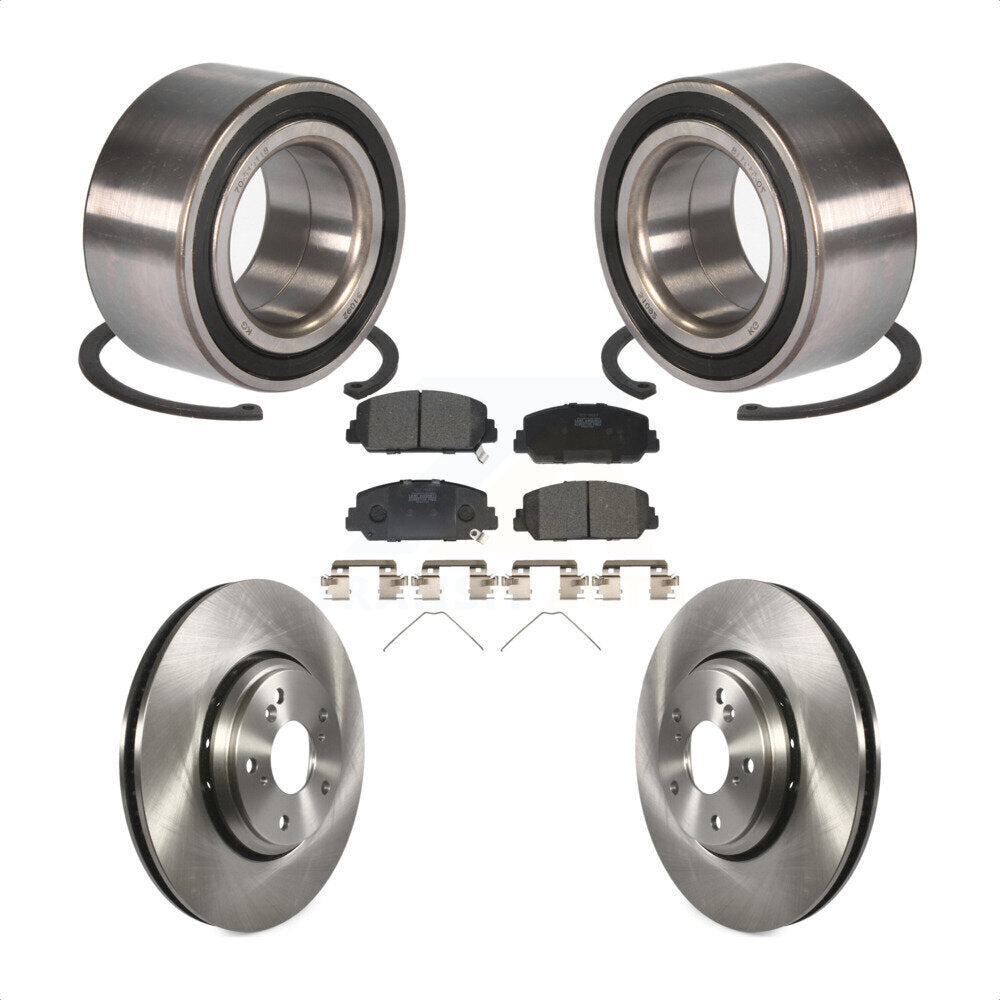 Wheel Bearing Disc Brake Rotors And Ceramic Pads Front Kit For Honda Accord