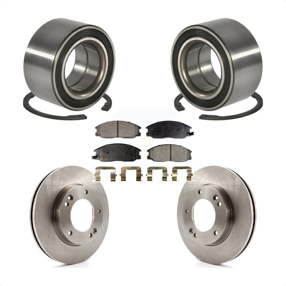 Wheel Bearing Disc Brake Rotors And Pads Front Kit For 2007-2009 Kia Sorento