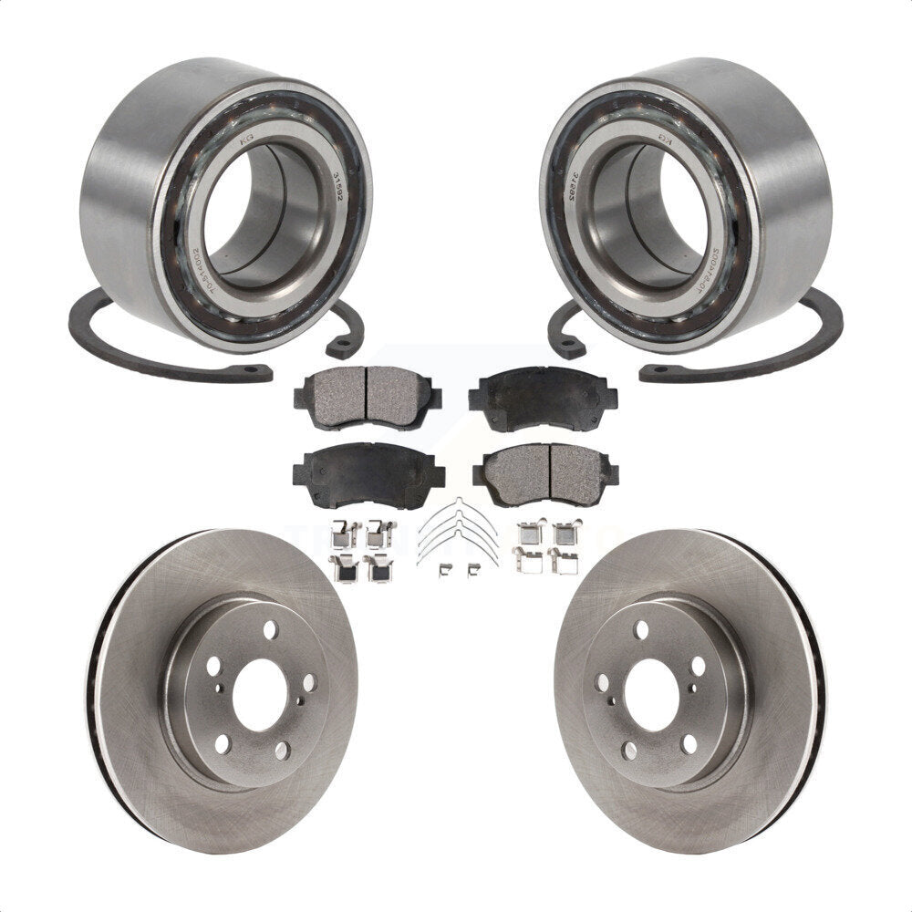 Wheel Bearing Disc Brake Rotor And Ceramic Pads Front Kit For 1998 Toyota Celica