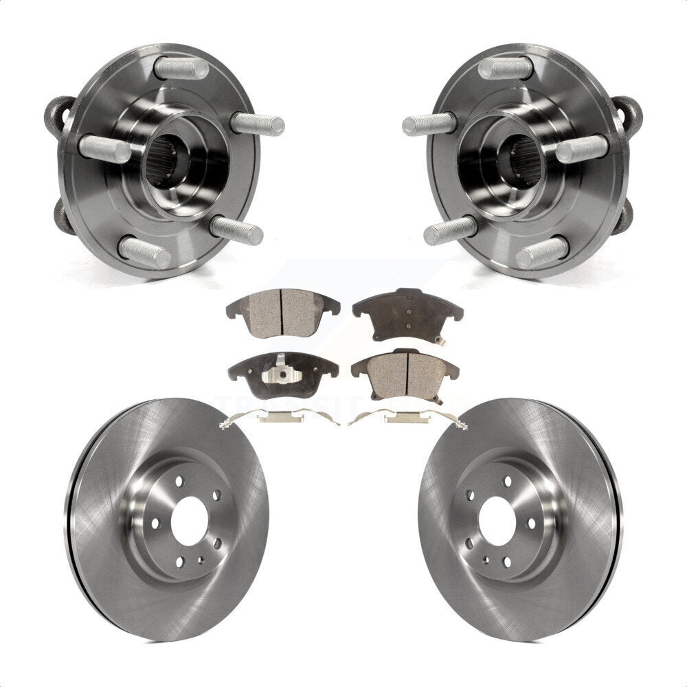 Hub Bearing Assembly Disc Brake Rotor Pads Front Kit For Ford Fusion Lincoln MKZ