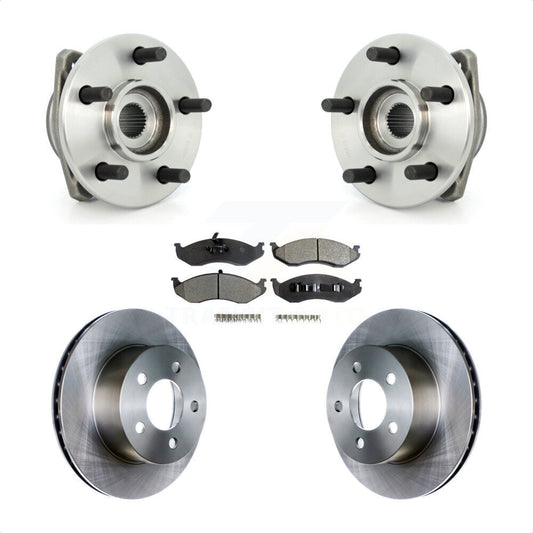 Hub Bearing Brake Rotor Pads Front Kit For Jeep Wrangler Cherokee Grand Comanche