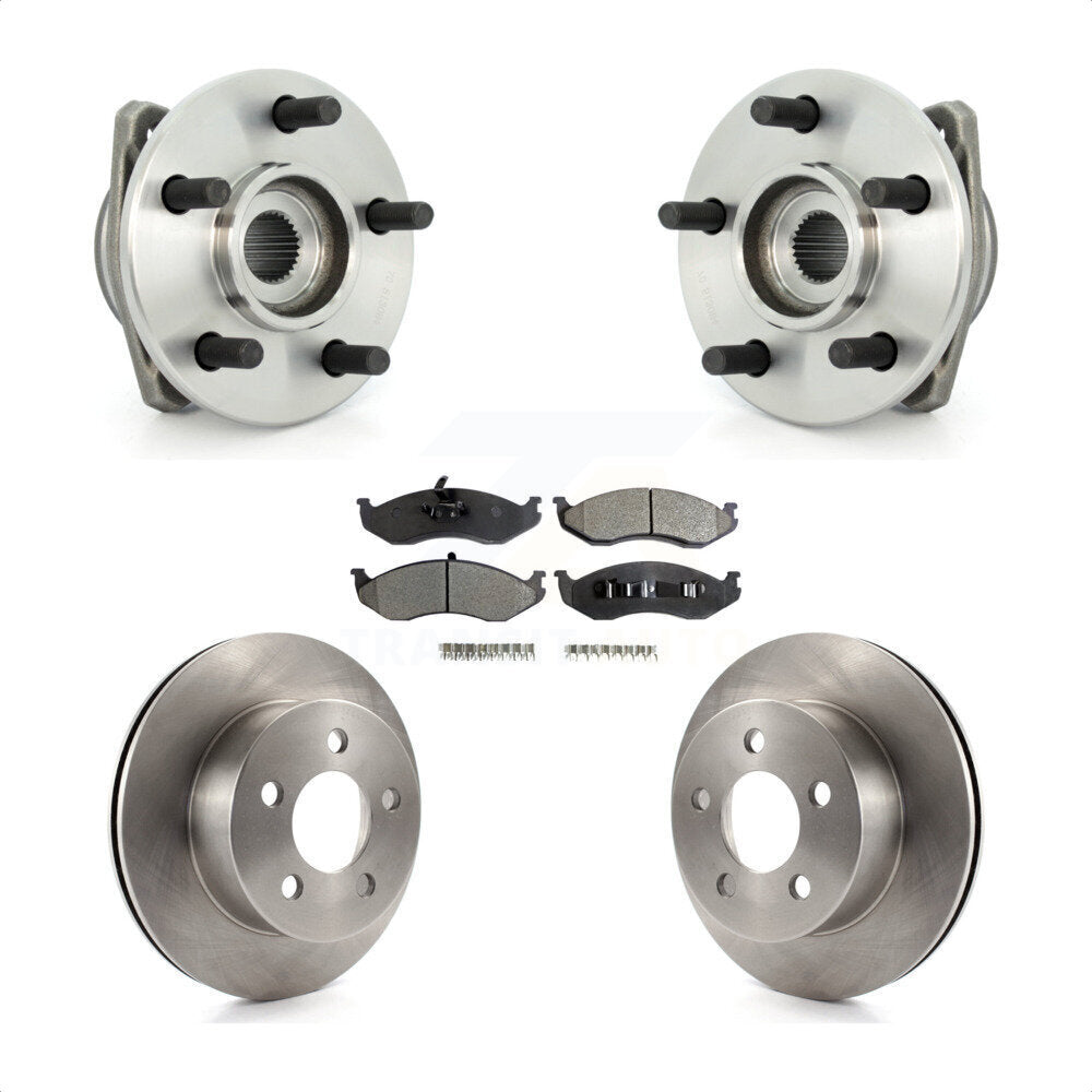 Hub Bearing Assembly Disc Brake Rotor & Pad Front Kit For Jeep Grand Wagoneer TJ