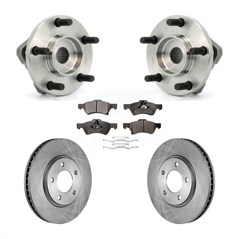 Hub Bearing Brake Rotor & Pads Front Kit For Dodge Grand Caravan Chrysler Town