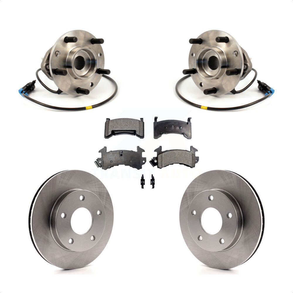 Hub Bearing Disc Brake Rotor Pad Front Kit For 1997 Chevrolet S10 GMC Sonoma 4WD